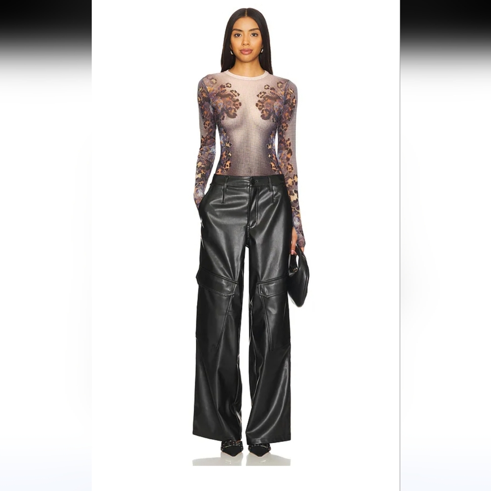 $108 AFRM Wynn Faux Leather in Noir, Black Leather Pants, very soft X Re…